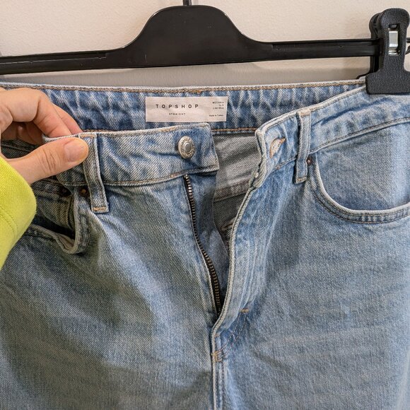 Topshop-Raw Hem Straight Leg Jeans-Size 27 - Picture 4 of 8